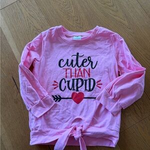 Charming Pink Long Sleeve Tee with Heart Design